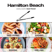 Stainless Steel 12in Food Tong with Silicon Top by Hamilton Beach – Tongs, Stainless Steel, Black, Model HGA107