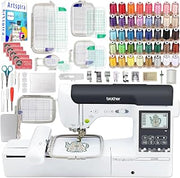 Brother SE2000 5" x 7" Combo Embroidery & Sewing Machine with 5pc Embroidery Hoop Set, Embroidery Threads & Accessories Kit