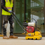 5.5 HP Honda Paver Roller Compactor 17x12 for Pavers by Tomahawk Power – Metal, Yellow, Model TPRC76H