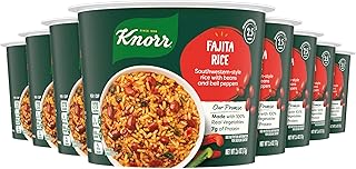 Knorr Fajita Rice Cup 8 pack, 2.6 oz, Microwave in Minutes, Quick Meal, 8PK | Quick side dish for weeknight meals and easy meal prep; no artificial flavors; no preservatives; Fajita; 8 pack, 2.6 oz.
