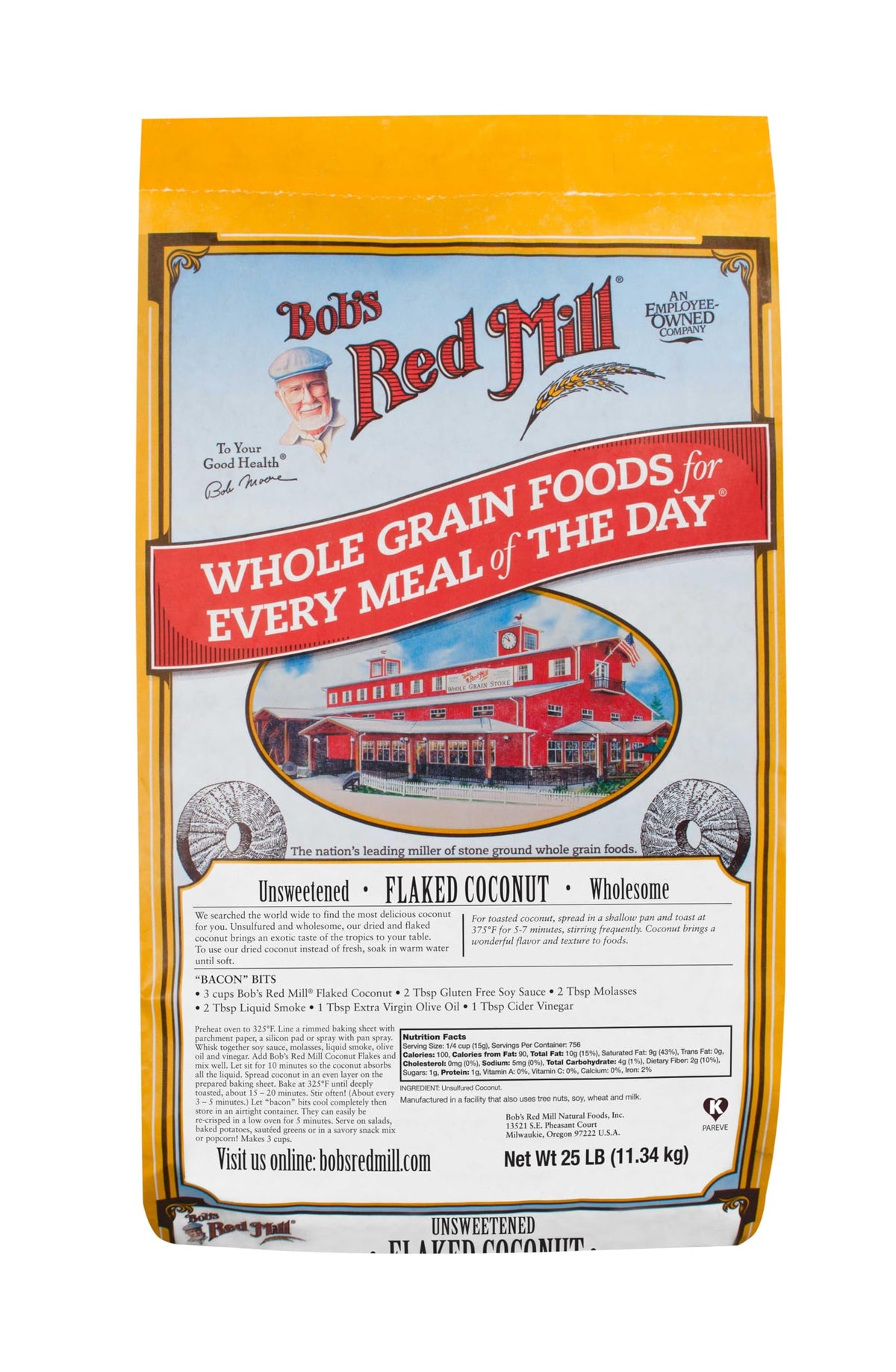 Flaked Unsweetened Coconut by Bob's Red Mill – 400 Ounce (Pack of 1), White, Model BG11022