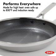 OXO 8" and 10" Frying Pan Skillet Set / Stainless Steel / 5.0 cups Skillets