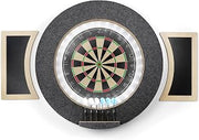 Dart Board Cabinet Set with LED Light; Bristle Dartboard, Built in LED Light, Darts and Chalkboards