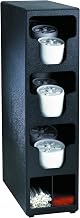 TLO-3BT Thee Section Countertop Vertical Lid and Straw Organizer, Black Polystyrene