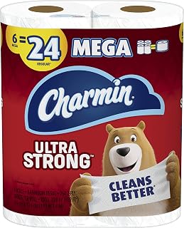 Ultra Strong Toilet Paper by Charmin – 6 Count (Pack of 1), Paper, White, Pack of 6, Model 3700061111