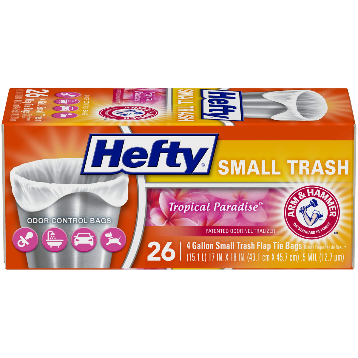 Hefty Clean Burst / 26 Count (Pack of 12) / 4.0 gallons Trash Bags