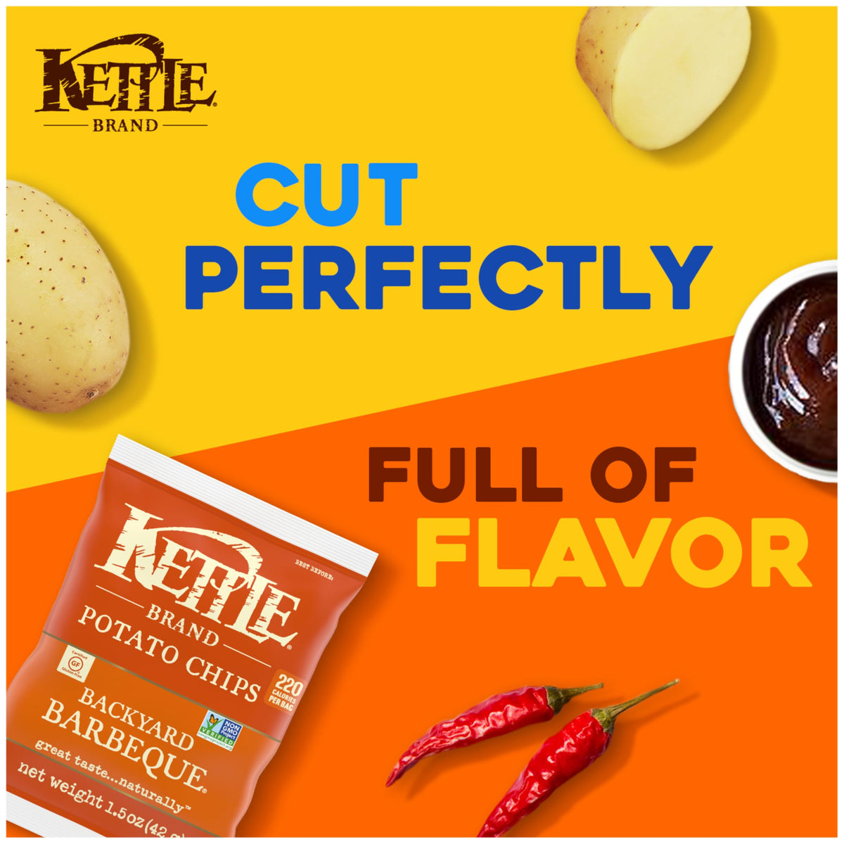 Kettle Brand Backyard Barbeque / 1.5 Ounce (Pack of 24) / 24 Potato