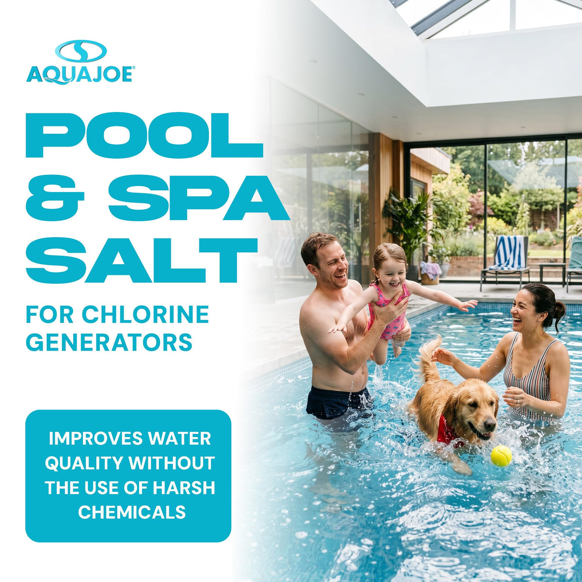 10 Pack 40 Lb Fast Dissolving Pool Spa Salt Chlorine Generators AJ-PS by Aqua Joe – 10 Pack, White, Pack of 10, Model 10 x AJ-PS40