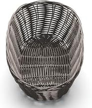 Tablecraft 10" x 6-1/2" Brown Oval Woven Plastic Basket