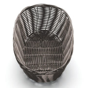10" x 6-1/2" Brown Oval Woven Plastic Basket by Tablecraft – Polypropylene, Brown, Pack of 12, Model 1476