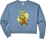 Women's Marvel Comics Loki Magic Sorcery Comfort Colors Crop Sweatshirt