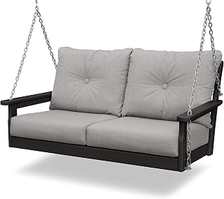 Polywood Vineyard Swing, Black/Granite