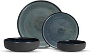 Fortessa Northern Lights Fortaluxe, 16 Piece Dinnerware Set (Service for 4), Aurora Blue