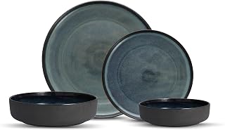 Fortessa Northern Lights Fortaluxe, 16 Piece Dinnerware Set (Service for 4), Aurora Blue