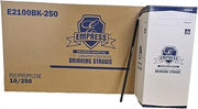 [2500 Count] Empress Jumbo Black Drinking Straws, 7.75" - 10 Boxes of 250