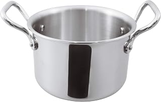 PADERNO World Cuisine Tri-Ply Mini Stainless Steel Saucepot, 4 3/4in, Gray