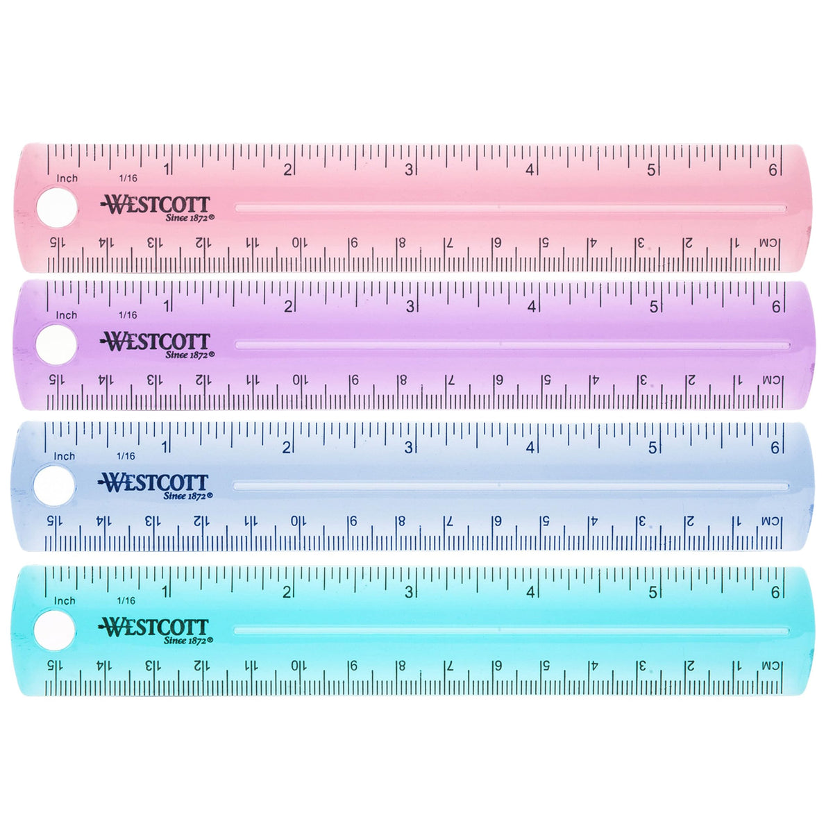 Plastic Ruler by Westcott – Plastic, Assorted (No Color Choice)