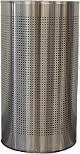 Witt Industries CLHR12-SS Half Round Waste Receptacle with Perforated Holes, Rigid Plastic Liner, Brushed Stainless Steel