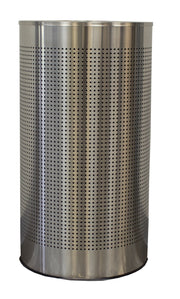 Half Round Waste Receptacle with Perforated Holes by Witt Industries – 32 inches (H) x 9 inches (W) x 9 inches (L), 12.0 gallons, Brushed Stainless Steel, Model CLHR12-SS