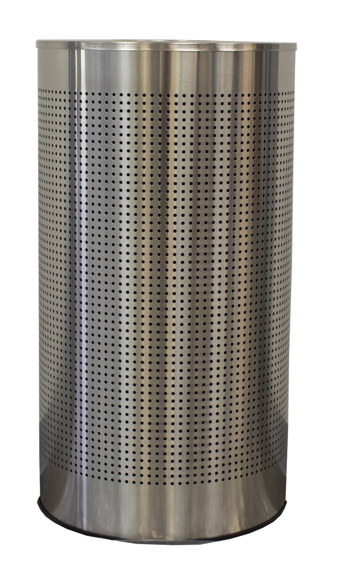 Half Round Waste Receptacle with Perforated Holes by Witt Industries – 32 inches (H) x 9 inches (W) x 9 inches (L), 12.0 gallons, Brushed Stainless Steel, Model CLHR12-SS