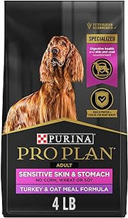 Purina Pro Plan Sensitive Skin & Stomach Dry Dog Food, Turkey, 4 lb Bag