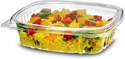 Genpak Clear Hinged Deli Container, Plastic, 8 oz, 5-3/8 x 4-1/2 x 1-1/2, 100/Bag - 200 containers per case, 100 per bag.