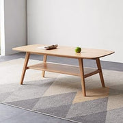 Coffee Tables for Living Room, Mesa de Centro, Coffee Table | Crafted from solid oak wood, this coffee table features a spacious storage shelf, perfect for living room use. Easy to a