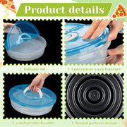 LemonRoad Dual Compartment Food Carrier, 12 Inch Diameter, Green and Blue Lids