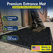 109 Industrial Door Mat by Notrax – 3' x 5' (Rectangular), Polypropylene, Charcoal, Model 109S0035CH