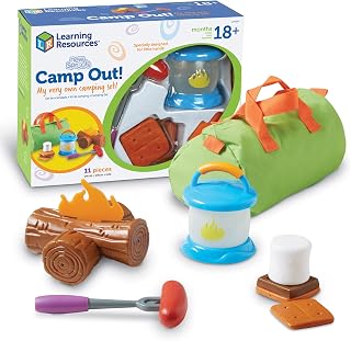 Learning Resources New Sprouts Camp Out! My Very Own Camping Set - 11 Pieces, Ages 18+ Months, Toddler Outdoor Toys, Prentend and Play, Gift for Birthday