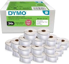 DYMO Authentic LabelWriter Return Address Labels | 25 mm x 54 mm | Self-Adhesive | 24 Rolls of 500 Easy-Peel Labels (12,000 Count) | for LabelWriter Label Makers | Made in Europe