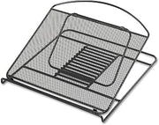 Safco 2161BL Onyx Adjustable Steel Mesh Laptop Stand 12 1/4 x 12 1/4 x 1 Black