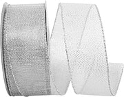 Reliant Ribbon 99669W-070-09F Display Glimmer Value Wired Edge Ribbon, 1-1/2 Inch X 10 Yards, Silver