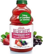 Dr. Smoothie Refreshers Strawberry Acai – Made with Real Fruit Juice – Drink Concentrate, No Artificial Colors, Shelf-Stable – Lightly Caffeinated with Green Coffee Extract (46 oz Bottle)