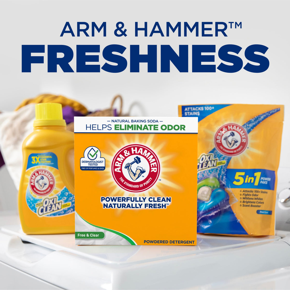 Powder Laundry Detergent by ARM & HAMMER – 98.1 Ounce (Pack of 4), Pack of 4, Model thomaswi