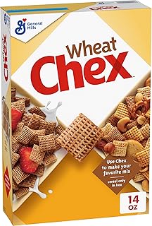 Wheat Chex Cereal, Chex Mix Ingredient, 14 oz | 52g Whole Grain per Serving, Good Source of 12 Vitamins & Minerals, No High Fructose Corn Syrup