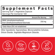 DMAE Supplement for Concentration by Force Factor – 100 Count (Pack of 1), Dmae, Model FFS-01282-FG