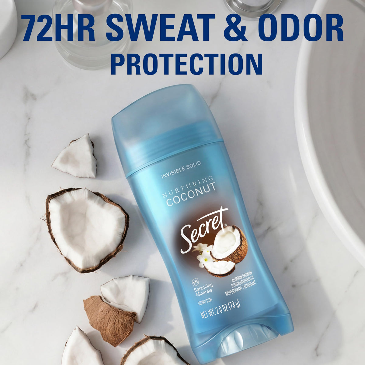 Secret Coconut / 2.6 Ounce (Pack of 3) / 3 Antiperspirant Deodorant