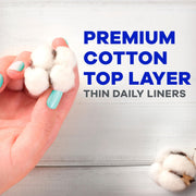 Panty Liners for Women Premium Cotton Liners 200 Count by Always – Regular, Cotton