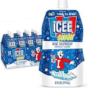 Slush Frozen Drink Pouches - Just Freeze & Squeeze Fruit-Flavored Slushy Treat, Great for Birthday Party, Lunchbox, No Icee Machine Needed, 12 Pack (6oz, Blue Raspberry)
