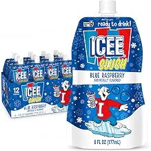 Slush Frozen Drink Pouches - Just Freeze & Squeeze Fruit-Flavored Slushy Treat, Great for Birthday Party, Lunchbox, No Icee Machine Needed, 12 Pack (6oz, Blue Raspberry)