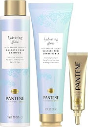 Pantene Shampoo and Conditioner Plus Hair Mask Rescue Shot Treatment with Baobab Essence/Nutrient Blends For Hydrating Glow, White