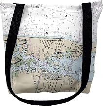 Betsy Drake TY11472VM 16 x 16 in. Vero Beach Florida Nautical Map Tote Bag - Medium
