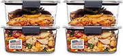 Rubbermaid Brilliance BPA-Free Food Storage Containers, Medium Deep, 4.7 Cup, Airtight & Leak-Proof, Microwave & Dishwasher Safe, 4 Count (Pack of 2)
