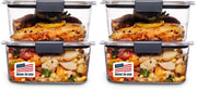 BPA-Free Food Storage Containers by Rubbermaid – 4.7 Cup, 1.1 liters, Plastic, Clear, Grey, Pack of 2