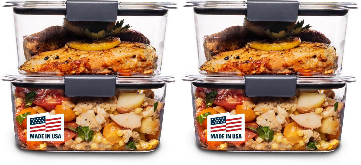 BPA-Free Food Storage Containers by Rubbermaid – 4.7 Cup, 1.1 liters, Plastic, Clear, Grey, Pack of 2