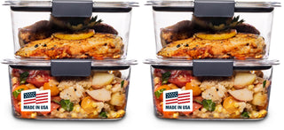 BPA-Free Food Storage Containers by Rubbermaid – 4.7 Cup, 1.1 liters, Plastic, Clear, Grey, Pack of 2