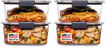 BPA-Free Food Storage Containers by Rubbermaid – 4.7 Cup, 1.1 liters, Plastic, Clear, Grey, Pack of 2