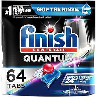 Finish Quantum - 64ct - Dishwasher Detergent - Powerball - Ultimate Clean & Shine - Dishwashing Tablets - Dish Tabs (Pack of 3)