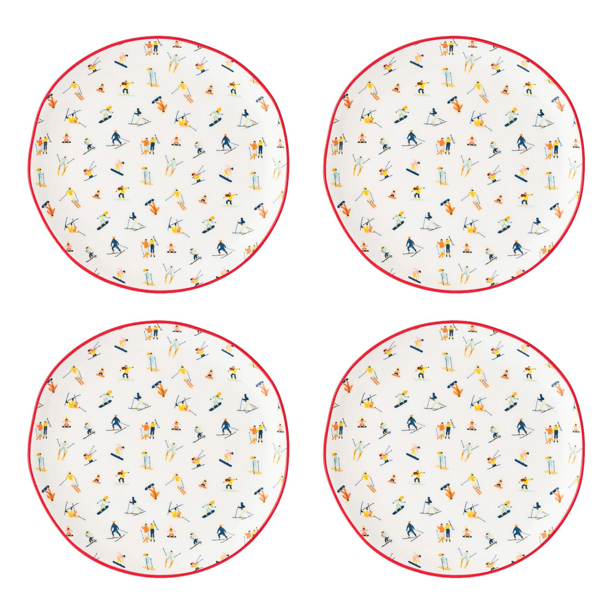10 Strawberry Street Skiers / 6" / Traditional Appetizer Plates